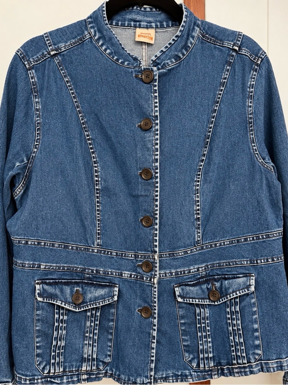 Faded Glory Women’s Plus Stretch Denim Peplum Jacket